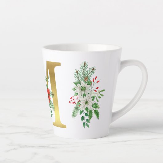 Mit Monogramm Xmas-Latte-Tasse-Gold-Brief Milchtasse (Rechts)