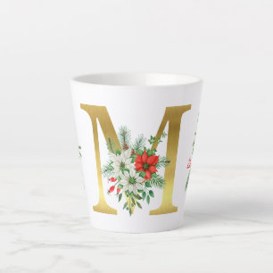 Mit Monogramm Xmas-Latte-Tasse-Gold-Brief Milchtasse