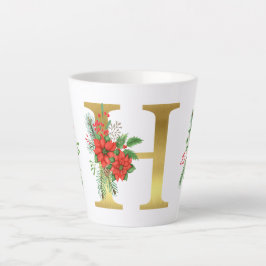 Mit Monogramm Xmas-Latte-Tasse-Gold-Brief Milchtasse