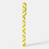 Mit Monogramm Yellow Gray Diamond Ikat Muster iPhone Hülle (Rechte Seite)