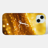 Mit Monogramm Yellow Luxe Glitzer Case-Mate iPhone Hülle (Rückseite (Horizontal))