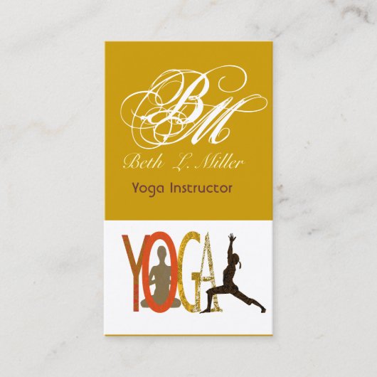 Mit Monogramm Yogayogi-geeignete Lehrer-Meditation Visitenkarte (Vorderseite)