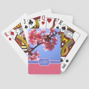 Mit Monogramm Yokohama Sakura Rosa Kirschblüten Spielkarten