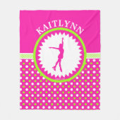 Mit Monogramm Zahl Skater-Rosa - grüne Fleecedecke (Vorderseite)