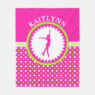 Mit Monogramm Zahl Skater-Rosa - grüne Fleecedecke