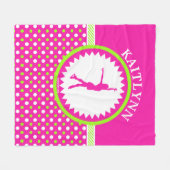 Mit Monogramm Zahl Skater-Rosa - grüne Fleecedecke (Vorderseite (Horizontal))