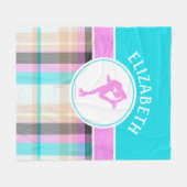 Mit Monogramm Zahl Skater-SommerTartan Fleecedecke (Vorderseite (Horizontal))