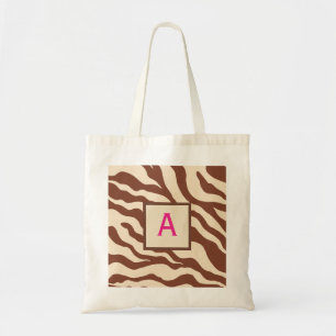 Mit Monogramm Zebra-Druck-Taschen-Tasche Tragetasche
