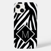 Mit Monogramm Zebra-Druckfarben Case-Mate iPhone Hülle (Rückseite)