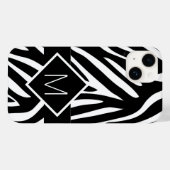 Mit Monogramm Zebra-Druckfarben Case-Mate iPhone Hülle (Rückseite (Horizontal))
