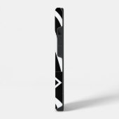 Mit Monogramm Zebra-Druckfarben iPhone Hülle (Linke Seite)