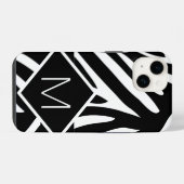 Mit Monogramm Zebra-Druckfarben iPhone Hülle (Rückseite (Horizontal))