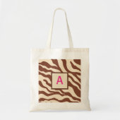 Mit Monogramm Zebra-Drucktasche Tragetasche (Vorne)