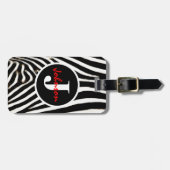 Mit Monogramm Zebra Gepäckanhänger (Vorderseite horizontal)