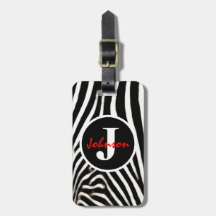 Mit Monogramm Zebra Gepäckanhänger