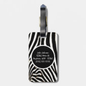 Mit Monogramm Zebra Gepäckanhänger (Rückseite vertikal)