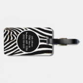 Mit Monogramm Zebra Gepäckanhänger (Rückseite horizontal)