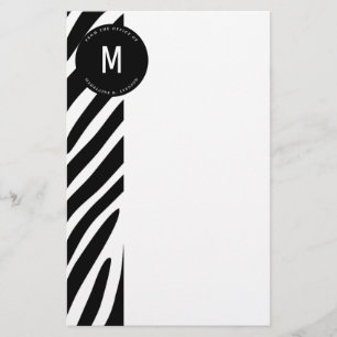 Mit Monogramm Zebra-Grenze Briefpapier