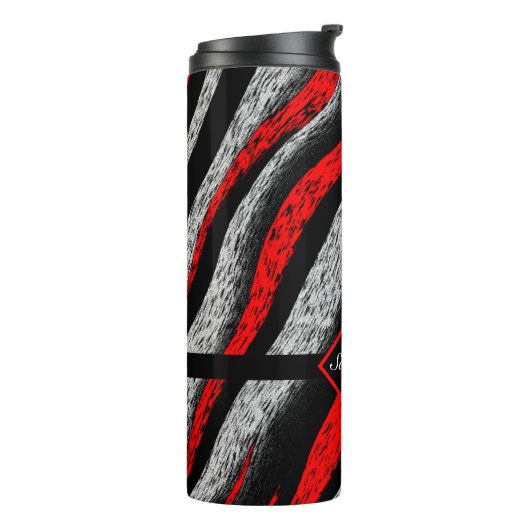 Mit Monogramm Zebra Muster Thermosbecher (Nach links gedreht)
