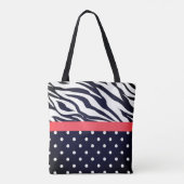Mit Monogramm Zebra Polka-Dotted-Tasche Tasche (Rückseite)