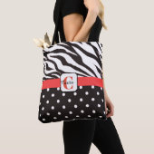 Mit Monogramm Zebra Polka-Dotted-Tasche Tasche (Von Nahem)