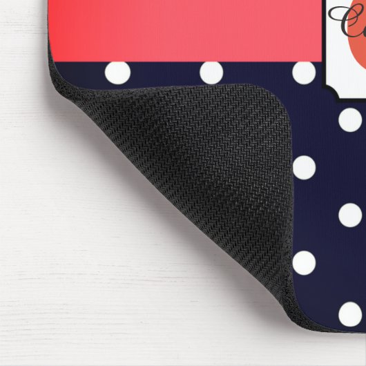 Mit Monogramm Zebra Polka-gepunktete Maus-Pad Mousepad (Ecke)