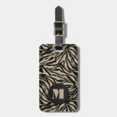 Mit Monogramm Zebra Print Gepäckanhänger (Vorderseite vertikal)