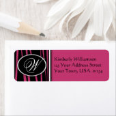 Mit Monogramm Zebra-Rücksendeadressen-Aufkleber (Insitu)