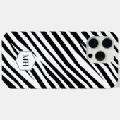 Mit Monogramm Zebra-Schwarz-Weiß-Muster Case-Mate iPhone Hülle (Rückseite (Horizontal))