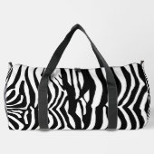Mit Monogramm Zebra-Schwarz-Weiß-Muster Duffle Bag (Rückseite)