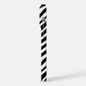 Mit Monogramm Zebra-Schwarz-Weiß-Muster iPhone Hülle (Linke Seite)