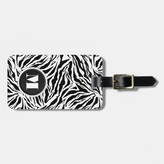 Mit Monogramm Zebra-Streifen Gepäckanhänger (Vorderseite horizontal)