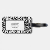 Mit Monogramm Zebra-Streifen Gepäckanhänger (Rückseite horizontal)