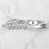 Mit Monogramm Zebra-Streifen Kellnermesser (Rückseite)