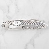 Mit Monogramm Zebra-Streifen Kellnermesser (Vorderseite)