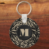 Mit Monogramm Zebra-Tierausdruck Schlüsselanhänger (Vorderseite)