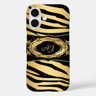 Mit Monogramm Zebrastreifen Verziert iPhone 16 Hülle