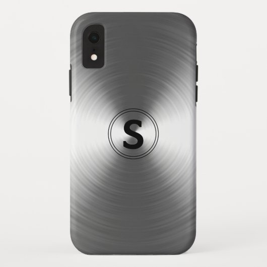 Mit Monogramm, zeitgemäßes Silberstrahlmuster Case-Mate iPhone Hülle (Rückseite)