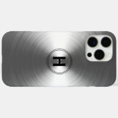 Mit Monogramm, zeitgemäßes Silberstrahlmuster Case-Mate iPhone Hülle (Rückseite (Horizontal))