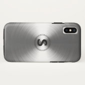 Mit Monogramm, zeitgemäßes Silberstrahlmuster Case-Mate iPhone Hülle (Rückseite (Horizontal))