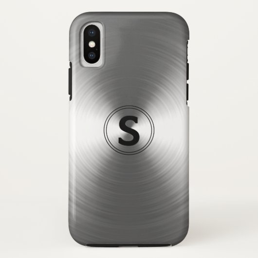 Mit Monogramm, zeitgemäßes Silberstrahlmuster Case-Mate iPhone Hülle (Rückseite)