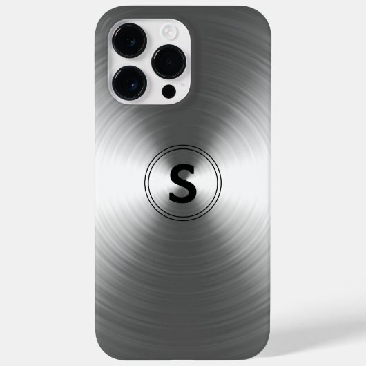 Mit Monogramm, zeitgemäßes Silberstrahlmuster Case-Mate iPhone Hülle (Rückseite)