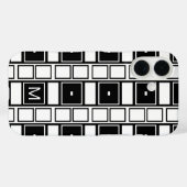 Mit Monogramm, zeitgenössische Schwarz-Weiß-Plätze Case-Mate iPhone Hülle (Rückseite (Horizontal))