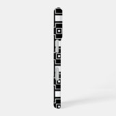 Mit Monogramm zeitgenössisches Schwarzweißmuster iPhone 16 Hülle (Rechte Seite)