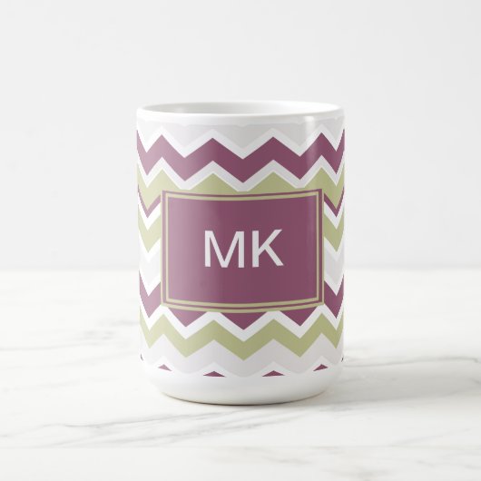 Mit Monogramm Zickzack Brille Kaffeetasse (Mittel)