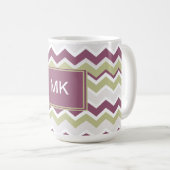 Mit Monogramm Zickzack Brille Kaffeetasse (VorderseiteRechts)