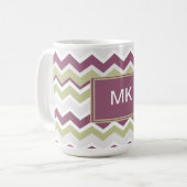 Mit Monogramm Zickzack Brille Kaffeetasse (Vorderseite Links)