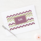 Mit Monogramm Zickzack Brille Rechteckiger Aufkleber (Umschlag)