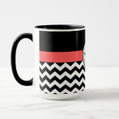 Mit Monogramm Zickzack Combo-Tasse mit 15 Oz Tasse (Links)