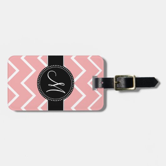 Mit Monogramm Zickzack Gepäck-Umbau Gepäckanhänger (Vorderseite horizontal)